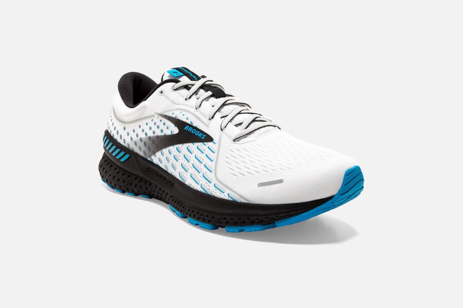 Brooks Adrenaline Gts 21 Road Loopschoenen Heren - Wit/Zwart/Blauw - 728901XSA